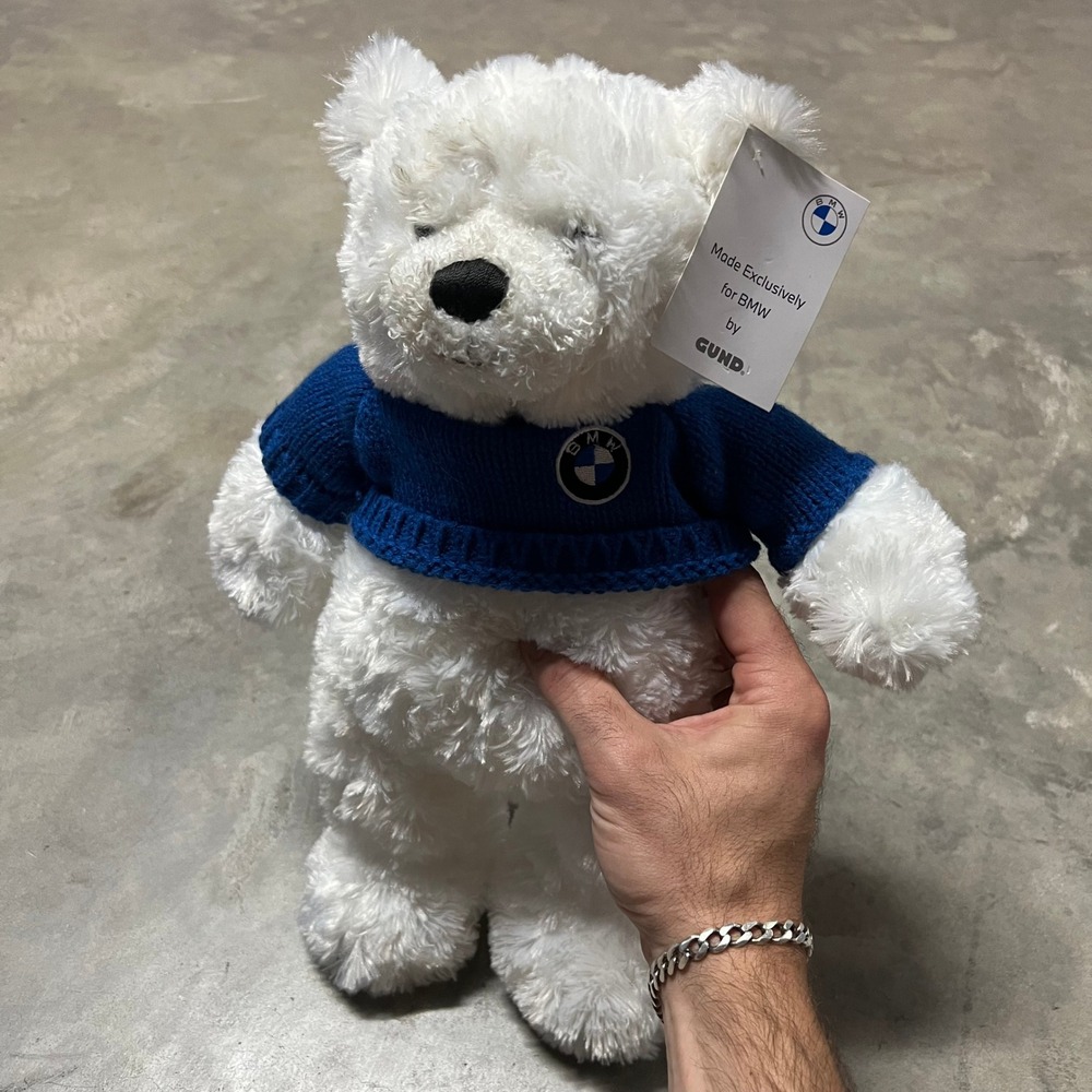 BMW Plush White Bear by GUND Blue Sweater Collectible 8090 5A784B3 NWT